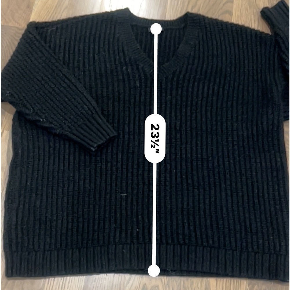 Torrid Women Sweater 3X BLACK Ribbed Chunky Knit Tunic Long Sleeve Hem Zip READ - Picture 4 of 6